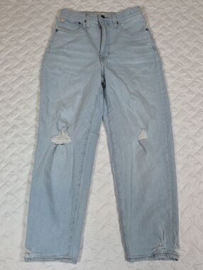 Madewell Balloon Magic Pockets Jeans Baleberry Wash Distressed Trendy sz 26